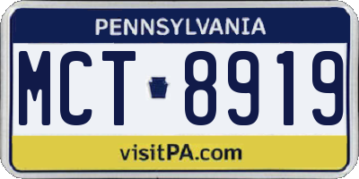 PA license plate MCT8919