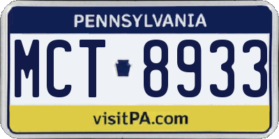 PA license plate MCT8933
