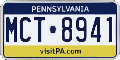 PA license plate MCT8941