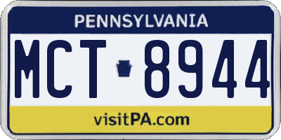 PA license plate MCT8944