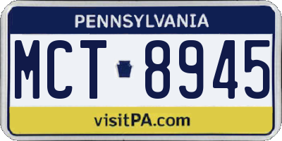 PA license plate MCT8945