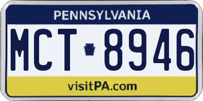 PA license plate MCT8946