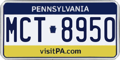 PA license plate MCT8950