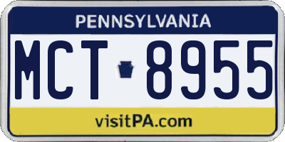 PA license plate MCT8955
