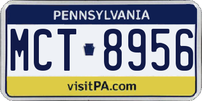 PA license plate MCT8956