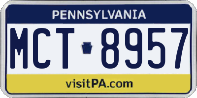 PA license plate MCT8957
