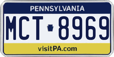 PA license plate MCT8969