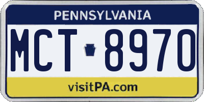 PA license plate MCT8970
