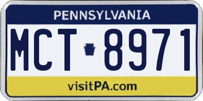 PA license plate MCT8971