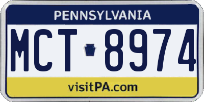 PA license plate MCT8974