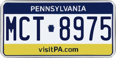 PA license plate MCT8975