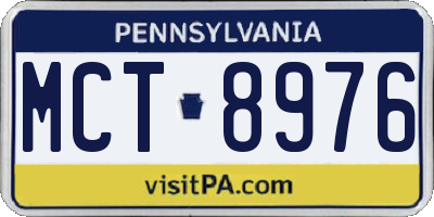 PA license plate MCT8976
