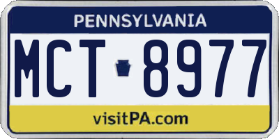 PA license plate MCT8977