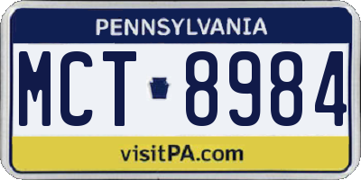 PA license plate MCT8984