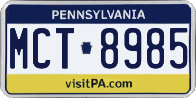 PA license plate MCT8985