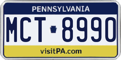 PA license plate MCT8990