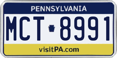 PA license plate MCT8991