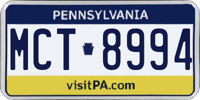 PA license plate MCT8994