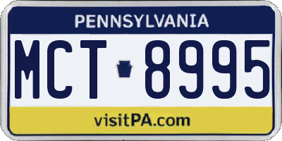 PA license plate MCT8995