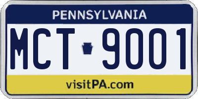PA license plate MCT9001