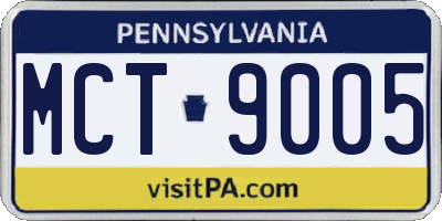 PA license plate MCT9005
