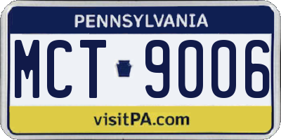 PA license plate MCT9006