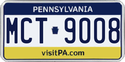 PA license plate MCT9008