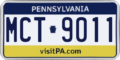 PA license plate MCT9011