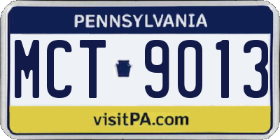 PA license plate MCT9013