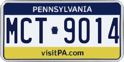 PA license plate MCT9014