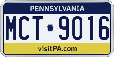 PA license plate MCT9016