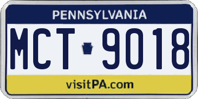 PA license plate MCT9018