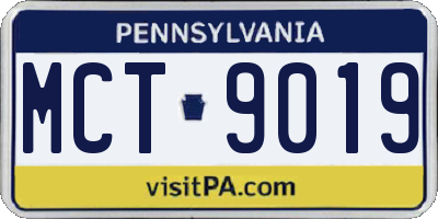 PA license plate MCT9019
