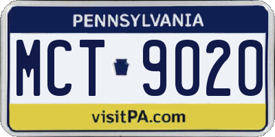 PA license plate MCT9020