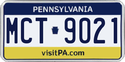 PA license plate MCT9021