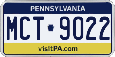 PA license plate MCT9022