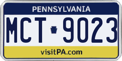 PA license plate MCT9023