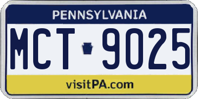PA license plate MCT9025