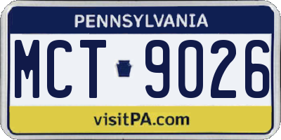 PA license plate MCT9026