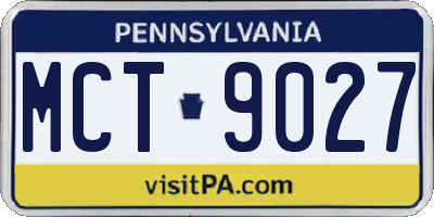 PA license plate MCT9027