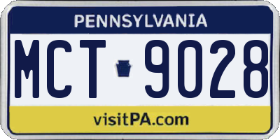 PA license plate MCT9028