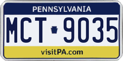 PA license plate MCT9035