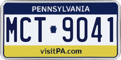 PA license plate MCT9041