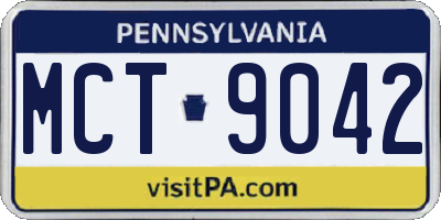 PA license plate MCT9042