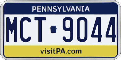 PA license plate MCT9044