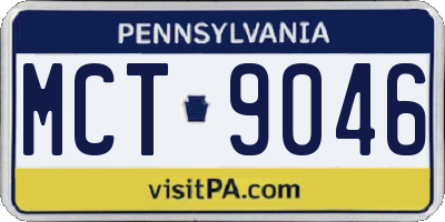 PA license plate MCT9046
