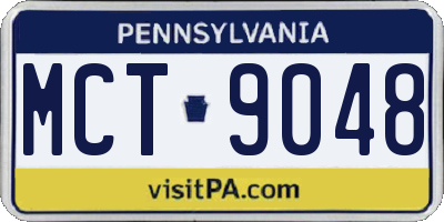 PA license plate MCT9048
