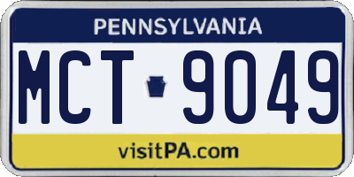 PA license plate MCT9049