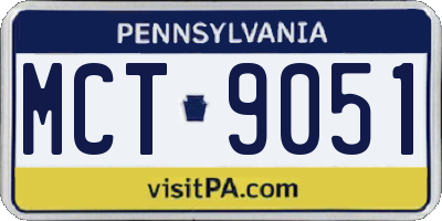 PA license plate MCT9051