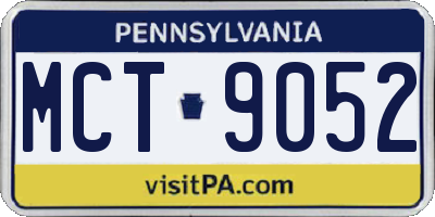 PA license plate MCT9052